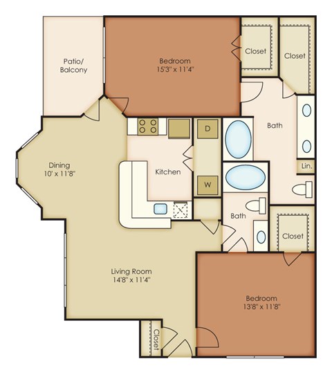 B3 Floor Plan at Villages of Briar Forest, Houston Texas  